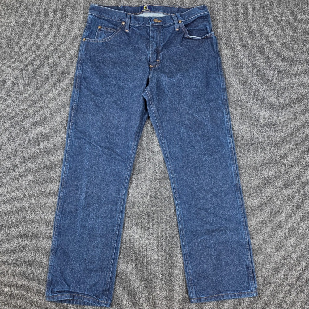 Wrangler 47MWZ Premium Cowboy Cut Jeans Men's 34x30 Regular Fit Blue Denim